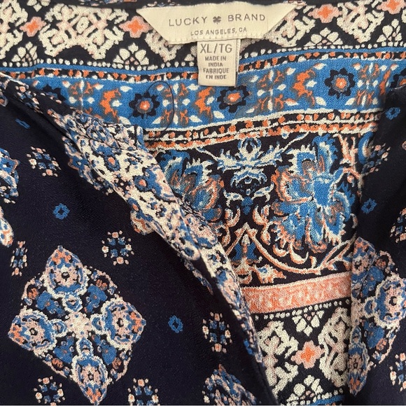 Lucky Brand Boho Blouse. Elastic waist & sleeve hem. Sz. XL - Picture 4 of 7